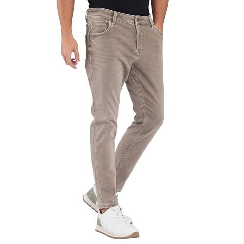 Image of Spykar Men's Kano Slim Fit Mid-Rise Jeans (Ankle Length)