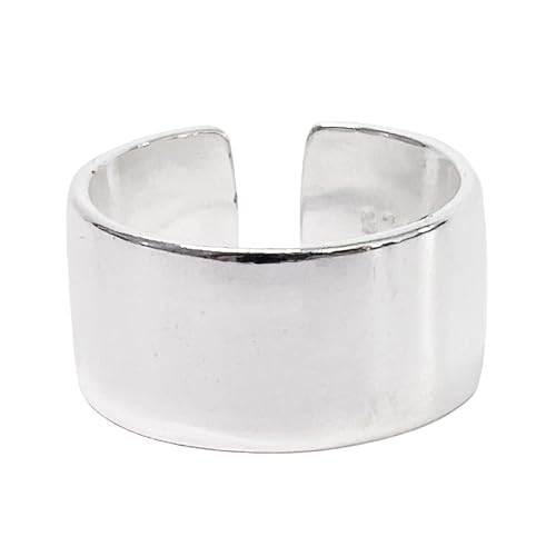 Ch.yishi Handmade Vintage 925 Sterling Silver Wide Band Rings for