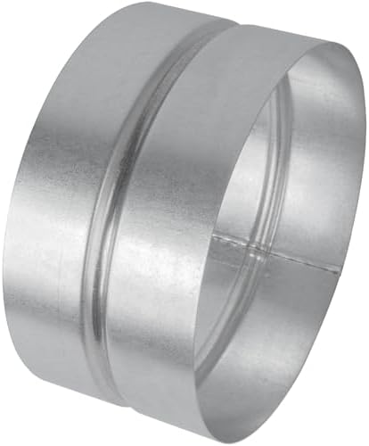 Vent Systems 6'' Inch Galvanized Steel Duct Connector - Round Ventilation Duct Extension - Metal Dryer Vent Coupler - Metal Hose Coupling - Dryer Pipe Connector