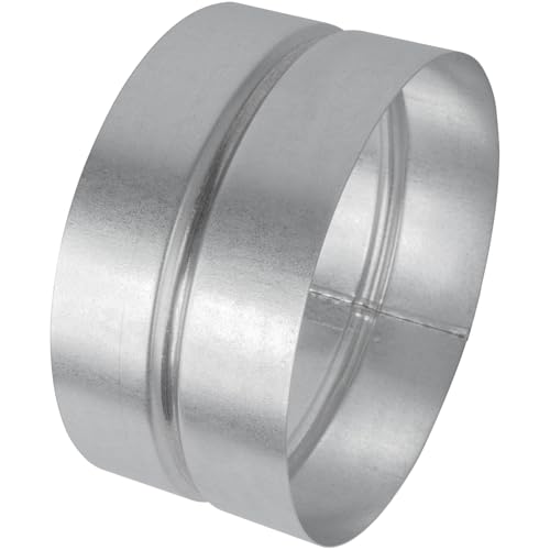 Vent Systems 6'' Inch Galvanized Steel Duct Connector - Round Ventilation Duct Extension - Metal Dryer Vent Coupler - Metal Hose Coupling - Dryer Pipe Connector