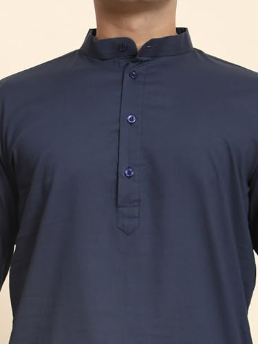 Image of Men's Cotton Solid Dress Long Kurta Regular Fit Casual