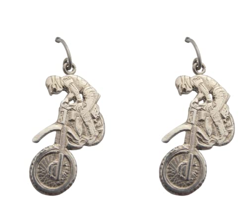 Moto de cross boucles d'oreilles en argent 925, le cadeau idéal pour motarde