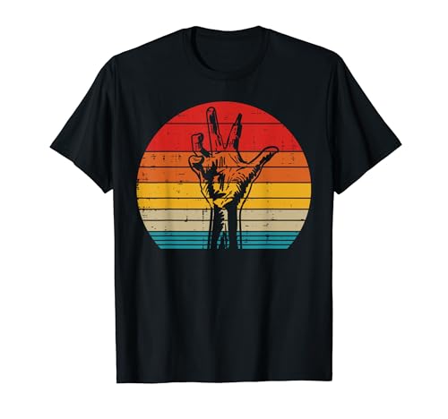 Zombie Hand Sunset Retro Halloween Costume Men Women Kids T-Shirt