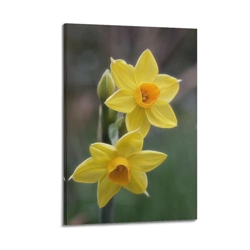 Poster jonquilles jaunes pour raviver un mur blanc triste ZHOUKEG