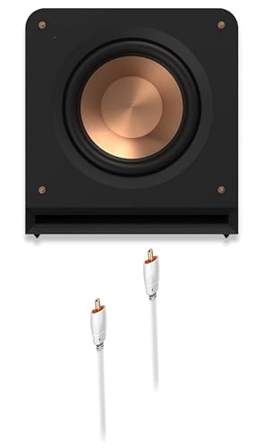 Image of Klipsch RP-1200SW 800W Subwoofer with 12 Inch Cerametallic Driver with an AudioQuest Greyhound 3.0M Subwoofer Cable (2023)