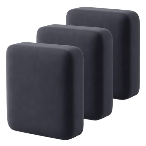 KinCam Couch Cushion Covers, Stretch Sectional Couch Covers Sofa Cushion for L Shaped Couch Cover Washable Sofa Slipcovers Sofa Covers(3PC Seater or Backrest Covers, Dark Grey)