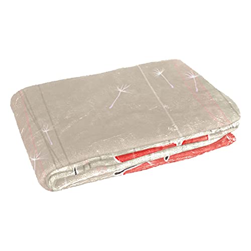 Couverture pissenlits et fleurs rouges douce chaude lit canape 150x100 - 3