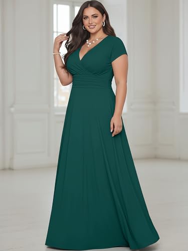 Image of KOH KOH Womens Sexy Cap Short Sleeve V-Neck Flowy Cocktail Gown