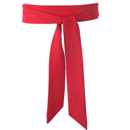 Josojoou Red Sash Belt Long Satin Ribbon Scarf Belt Self Tie Waist Bow Tie Belts for Women Dresses Bridal Wedding(71 x 2 inch)