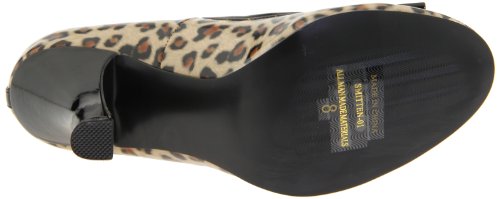 Pleaser Women\'s Smitten-01/TB Spectator Pump,Tan Pump/Black Patent/Cheetah Print,5 M US