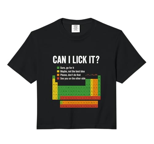 Can I Lick It Periodic Table Funny Chemistry Science Design Comfort Colors Crop Top