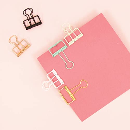 Image of Craftelier - Set of 6 Metal Clamps with 3 Different Sizes and 3 Different Designs | Holds for Scrapbooking and Craft Materials | Dimensions Approx. 1 x 5.5 cm, 3 x 4 cm, 3 x 3 cm - Turquoise Colour