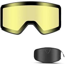 VOZAPOW Ski Goggles Over Glasses Anti-Fog, Snowboard Goggles for Men Women 100% UV Protection Magnetic Interchangeable lens