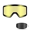 Ski Goggles Over Glasses Anti-Fog with Replacement Lens (Yellow)
