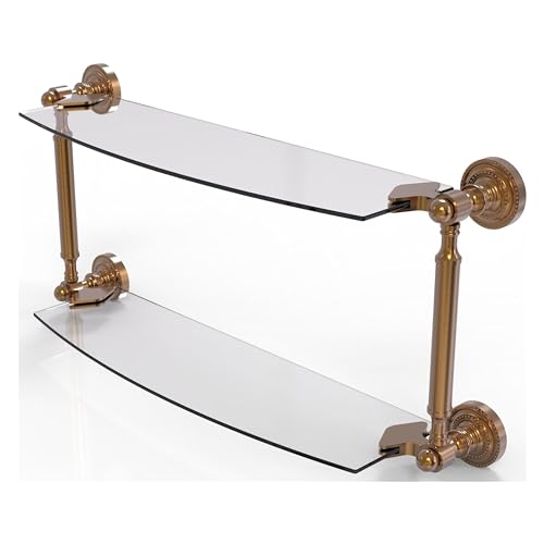 Allied Brass DT-34/18-BBR Dottingham Collection 18 Inch Two Tiered Glass Shelf, Brushed Bronze