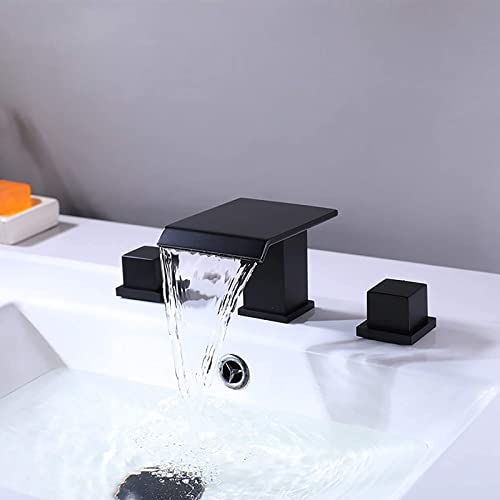 Robinet de lavabo cascade noir à double commande pour grand confort - 3