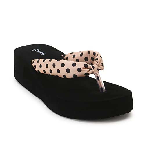 Image of ROKKS Woman's Fashionable Mid-Heel Sandals Flip-Flops Regular Wear Comfortable Slipper for Girls / Ladies(AE-Heel-031)