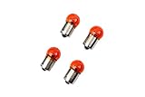 Standardsockel BA15S 4 x Blinker Leuchtmittel Lampe Orange 12V 10W BA15s - E-ZEICHEN für Motorrad Roller Quad