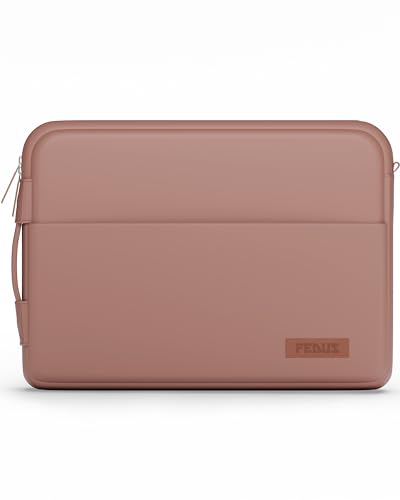 Image of FEDUS ORO Premium Vegan Leather Laptop Sleeve Bag Case 13.3 inch, Shockproof Office Laptop Cover Pouch Carrying Bag with Accessory Pocket & Handle for MacBook, HP, Dell, Lenovo, Asus for Men & Women