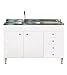 Mobile sottolavello,2 ante+cassetti dx per lavello porcellana 120 (non compreso)