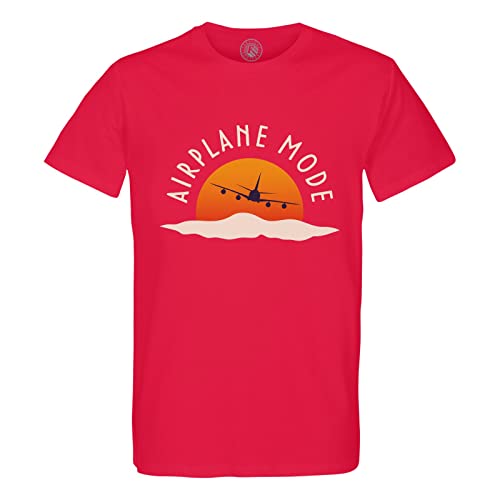 T-Shirt Homme Col Rond Airplane Mode en coton pour look voyageur décontracté