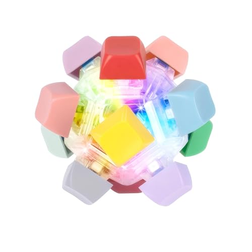 Keyboard Fidget Toys For Adults, Keyboard Clicker with LED Lights, 12 Sides Pressing Fingertip Small Toys, Stress Relief, Creative Stress Relief Toys