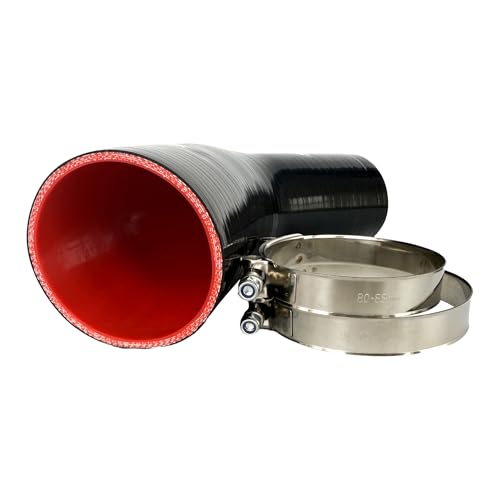 3" to 3.5"(76-89mm) 45° Elbow Coupler Silicone Reducer Hose With Stainless Steel T-Bolt Clamp - High-Temp 4-Ply Reinforced Design for Automotive Turbo/Intercooler/Intake Piping/Industrial Hydraulic by bekelan - Image 4