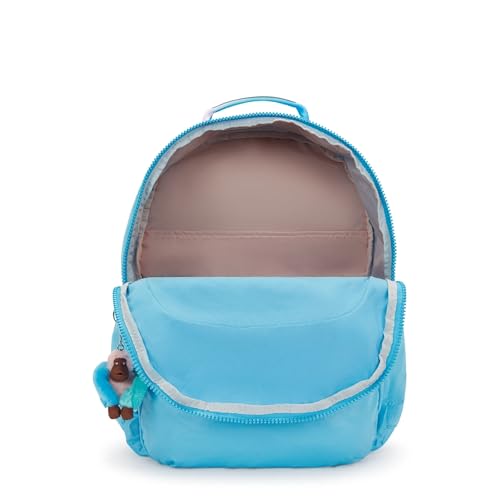 Image of Kipling Seoul Extra Large Metallic 17 inch Laptop Backpack Sea Blue Met