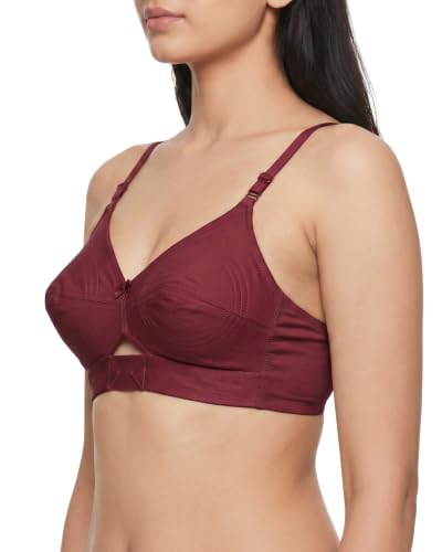 Image of Brida Kavya Xtra Soft Cotton Round Stitch Bra for Women | Full Coverage | Non-Padded | Wireless | Double Layer Support | Heavy Bust | Combo Pack | Colours May Vary