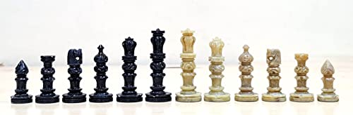 Image of StonKraft Stone Chess Pieces Chessmen Chess Coins Multicolor (2.5 inch Inches)