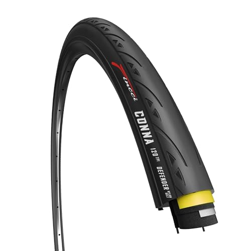 Fincci Racing Bike Tyre 700c x 25c - Conna Foldable Slick Tire 28 inch 25-622 with 1mm Nylon Protection 120 TPI for Folding Race Gravel Hybrid Carrera Road and Touring Bicycles