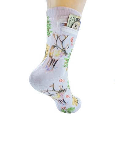 Image of Zipper Sock Wallet - Cotton & Polyester Zipper Socks with Pockets - Fits shoe size 6-13