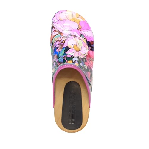 Image of Bjork Maja Wood Open Back Leather Clogs