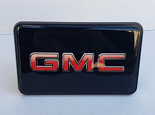 GMC Black Red Logo Plastic Trailer Hitch Cover