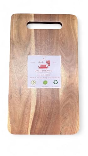 Image of Large Natural Acacia Wood Chopping Cutting Board for Kitchen Vegetables, Fruits & Cheese, BPA Free, Eco-Friendly, Anti-Microbial Durable and Easy to Clean (38 x 22cm)