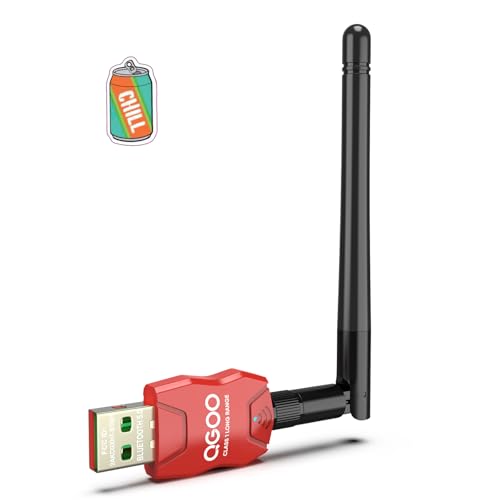 Class 1 Long Range Bluetooth Adapter for PC, QGOO USB Bluetooth Adapter for PC 5.3+EDR, Bluetooth Dongle Bluetooth Receiver Support Windows10/8.1/8/7?red-187?