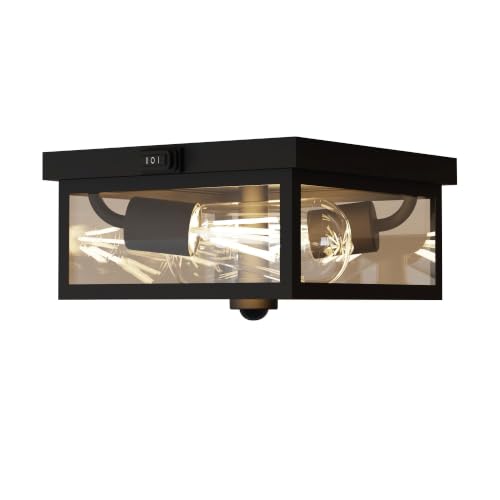 Craftersmark Outdoor Ceiling Light with Motion Sensor, Flush Mount Porch Light, Exterior Light...