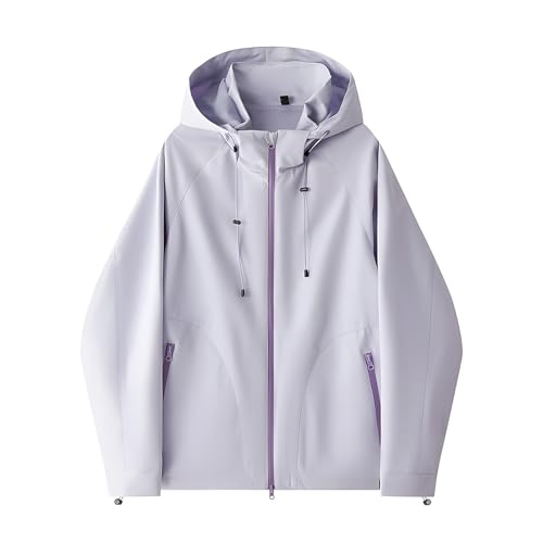 Chaqueta impermeable con capucha para mujer cortavientos holgada verde 4