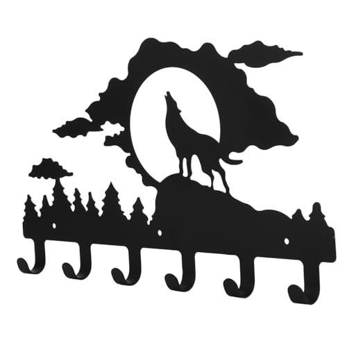 VOSAREA Perchero de Pared de Hierro Múltiples Ganchos, Colgador para Abrigos y Sombreros, Adecuado para Recibidor o Baño, Diseño Funcional y Estilo Clásico