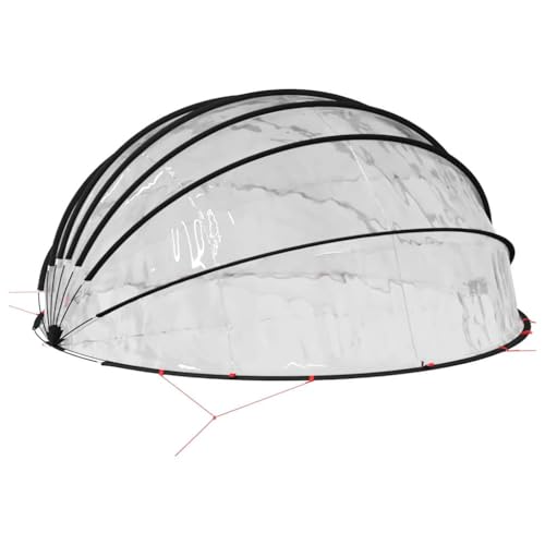 Dôme de Piscine, Dôme de Protection Tente Abri de Piscine Hors Sol Transparent 592 x 590 x 275 cm PVC