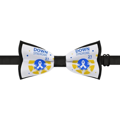 GoasNei World Down Syndrome Awareness Day Bow Tie for Men Adjustable Necktie Funny Tie Neck Ties for Weddings Party