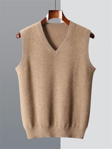Men Wool V-Neck Sweater Vest Pullover Winter Basic Casual Knitted Soft Sleeveless Waistcoat Top3