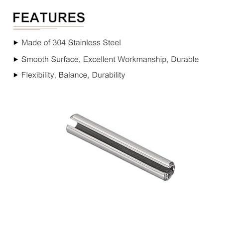 DTGN M3 x 14mm(DxL) Geschlitzt Feder Pin - 20Pack - Gut für Haus Maschinenverschluß - 304 Edelstahl Feder Dübel Spannung Rolle Pin - Silber