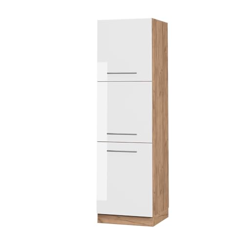 Vicco Meuble pour Four Fame-Line, Blanc Haute Brillance, 60cm, à Combiner avec d'autres modules de la série Fame-Line