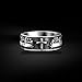 BySilveStone - Last Supper Cross Engraved Mens Band Ring in Silver, Handmade Exclusive Christian Jewelry