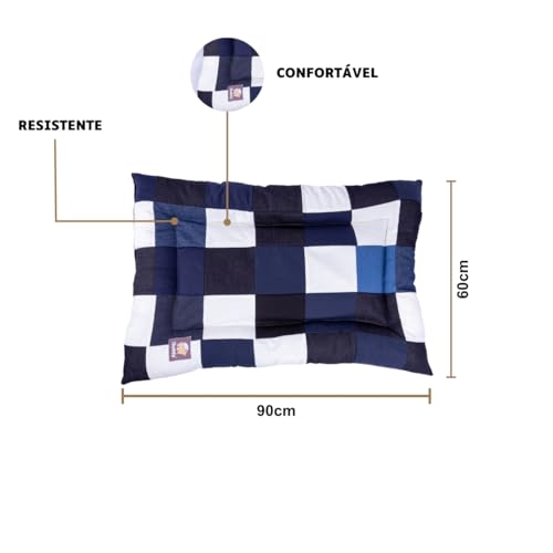 Cama para Pet Cachorro Gato Tamanho G 0,90x0,60 Cores Variadas - Colchonete Cães médio Grande, Almof