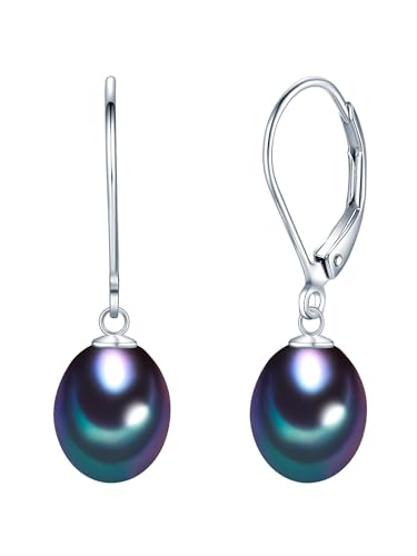 Valero Pearls Boucles d'oreilles pour Femme en 925/- Argent sterling Perle de culture d'eau douce env. 8,0-9,0 mm
