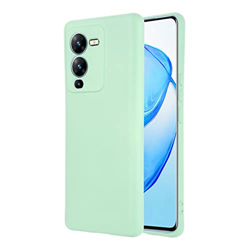 BRAND SET Funda para Vivo V25 Pro, Caja Teléfono Silicona Líquida, con Forro Tela Microfibra Estuche Protector Suave al Tacto Carcasa para Vivo V25 Pro-Verde