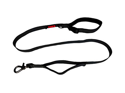 KONG Dog Lead, 1.5m x 10mm, Black, Nylon, LEASH for Dog, Robust Carabiner Hook, Reflective Elements, Size M
