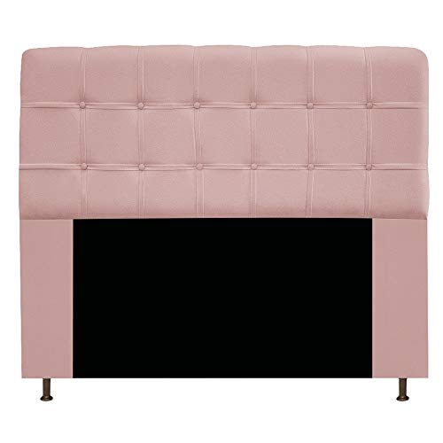 Cabeceira Estofada Mel 160 cm Queen Size Com Botonê Suede Rosê - ADJ Decor